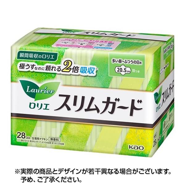  ロリエ スリムガード 多い昼～ふつうの日用 羽つき (20.5cm×28枚入) 生理用ナプキン