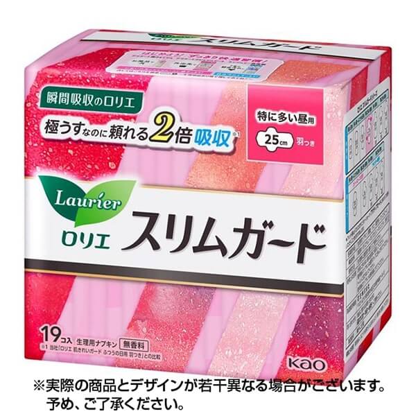 ロリエ スリムガード 特に多い昼用 羽つき (25cm×19枚入) 生理用ナプキン