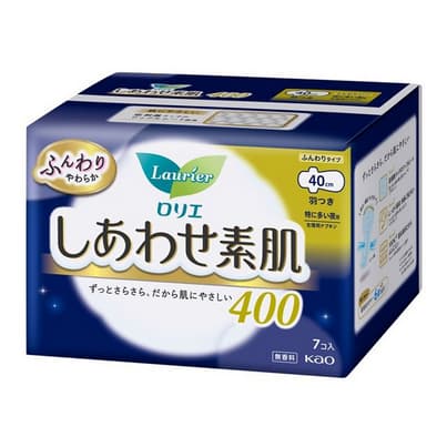  ロリエ しあわせ素肌 超スリム特に多い夜用　羽つきナプキン (40cm×7枚入) 生理用ナプキン