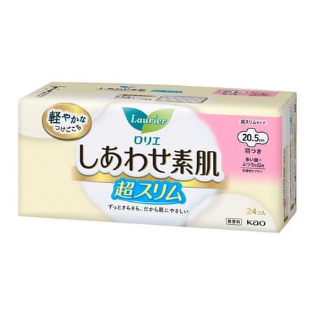   ロリエ しあわせ素肌 超スリムふつうの日用　羽つきナプキン (20.5cm×24枚入) 生理用ナプキン