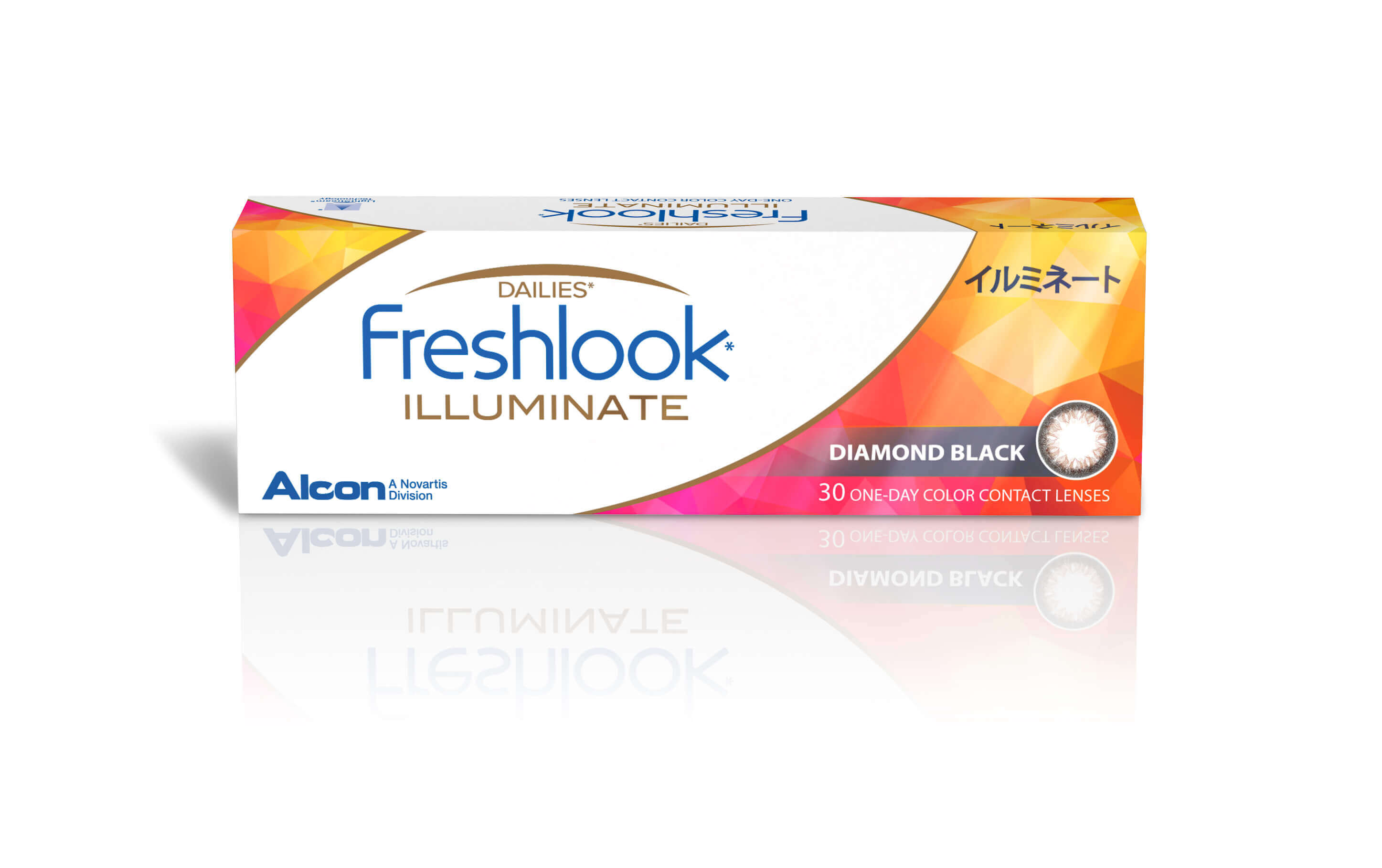 フレッシュルックデイリーズイルミネート 30枚入/度なし・度ありのワンデーカラコンのパッケージ画像。学校やお仕事など毎日使う人に人気！メンズカラコンにもおすすめ！