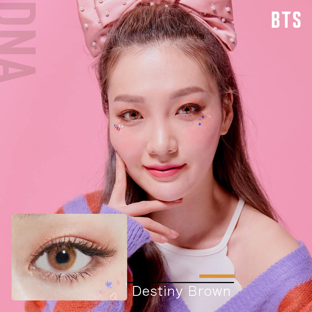 BTSカラコン！「MTPR×BTS」マンスリーカラコン（デスティニーブラウン）DNAシリーズ　装用イメージ