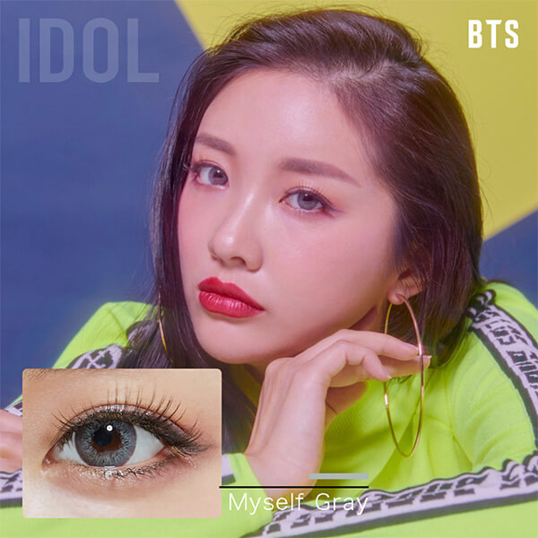 BTSカラコン！「MTPR×BTS」ワンデーカラコン（マイセルフグレー）IDOLシリーズ　装用イメージ