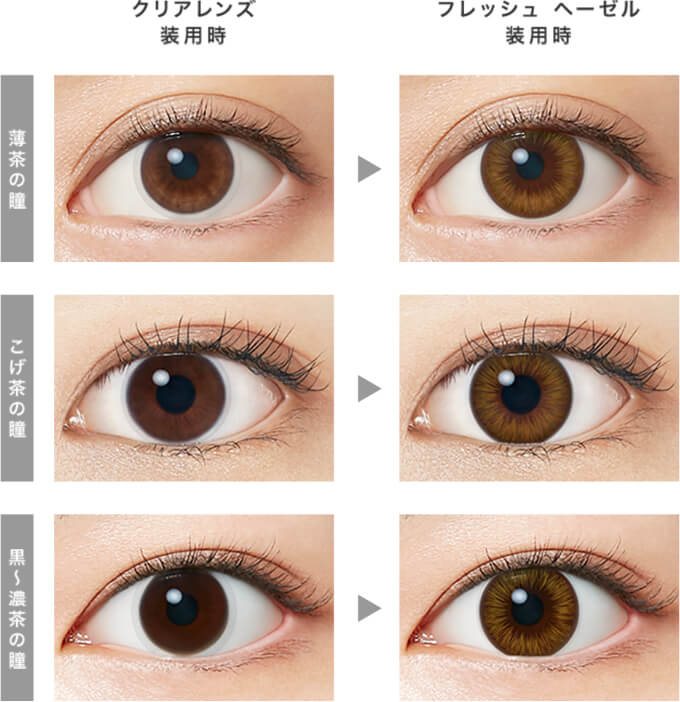 ディファインフレッシュシリーズから新色「フレッシュヘーゼル」装用画像