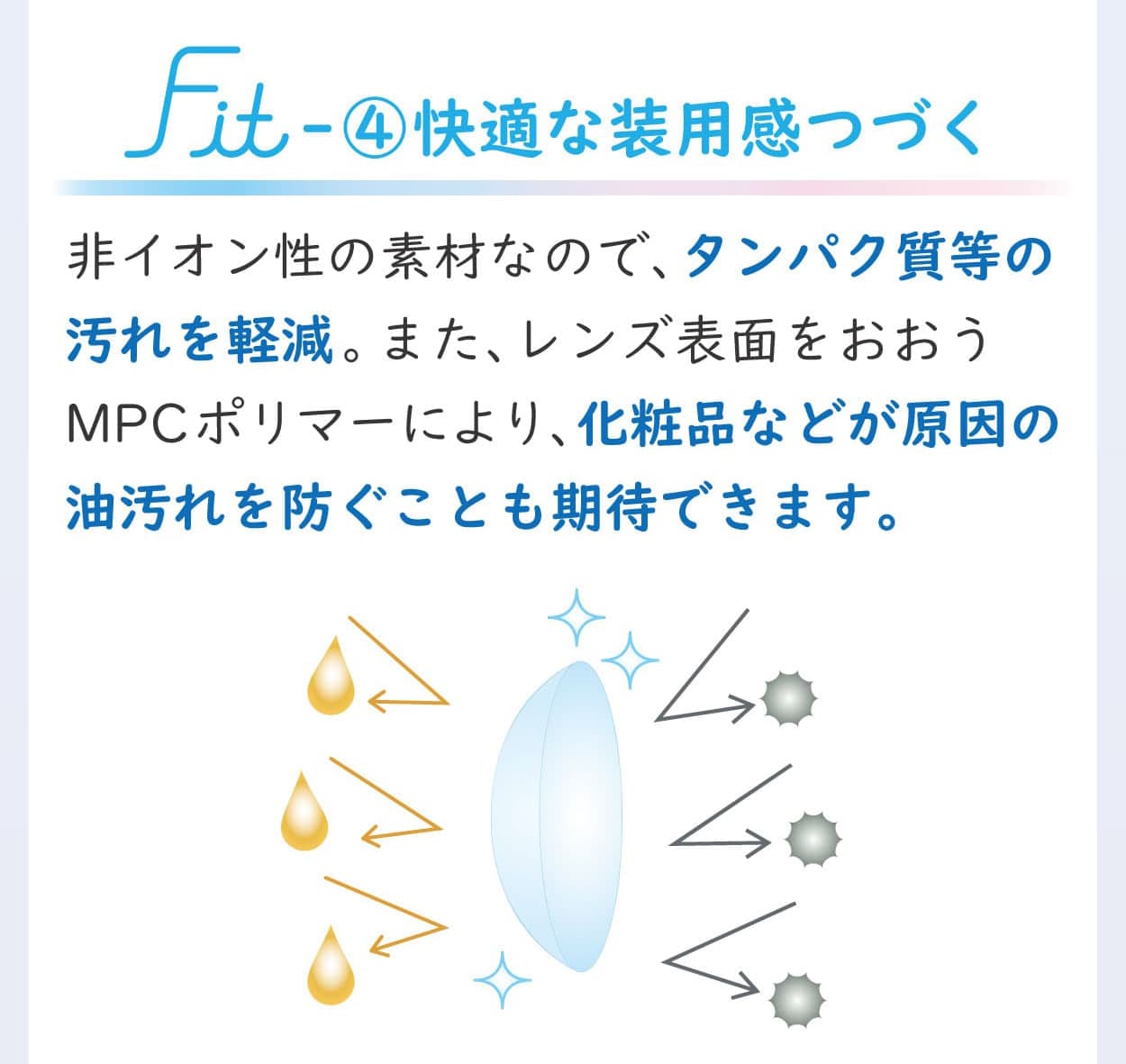 Aero Fit 1day（エアロフィットワンデー）非イオン性素材でたんぱく質の汚れを軽減