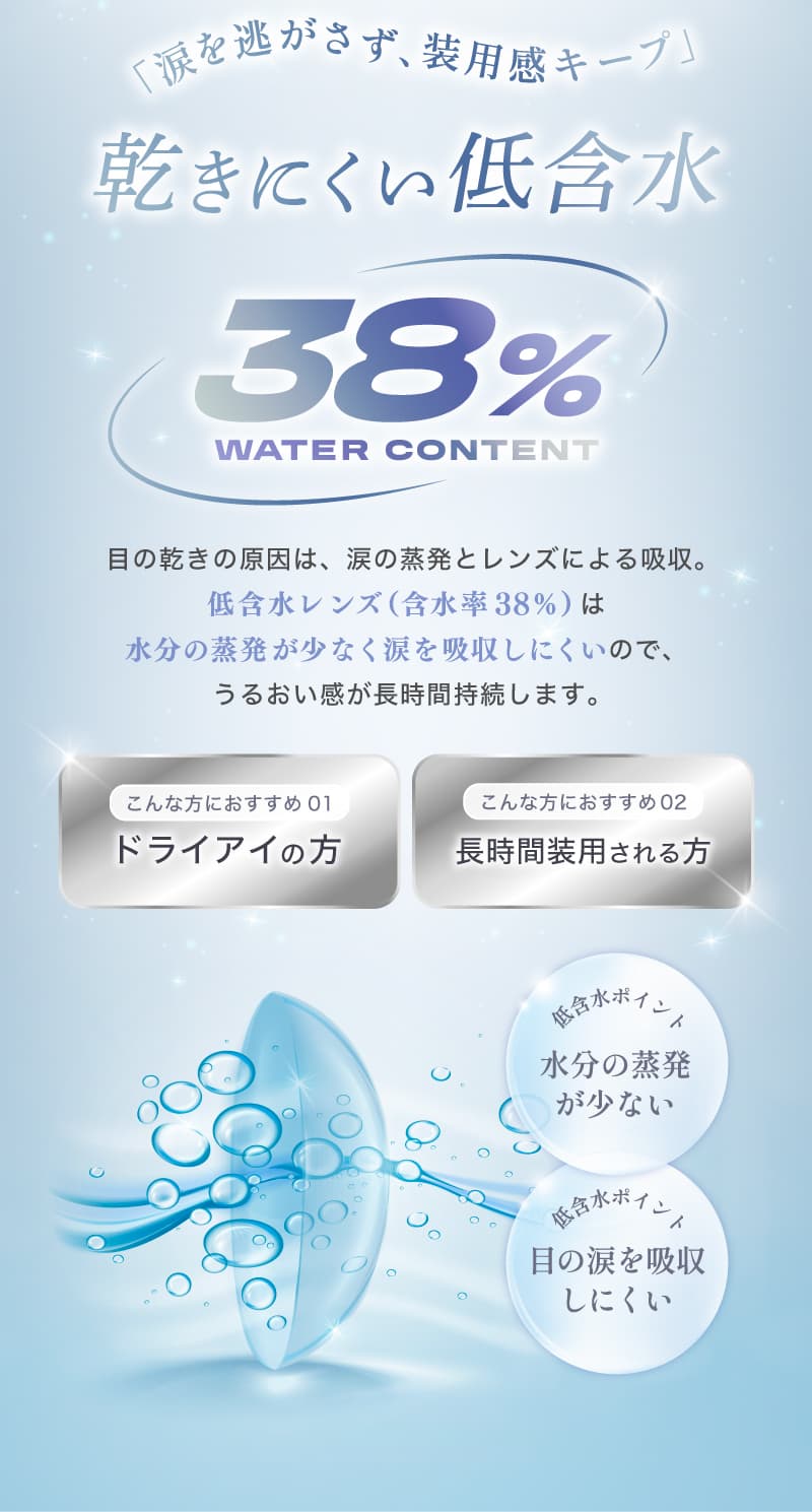 クレーヴ(CLEAV) 30枚入-クリアコンタクトレンズ-低含水38％-ドライアイにおすすめ