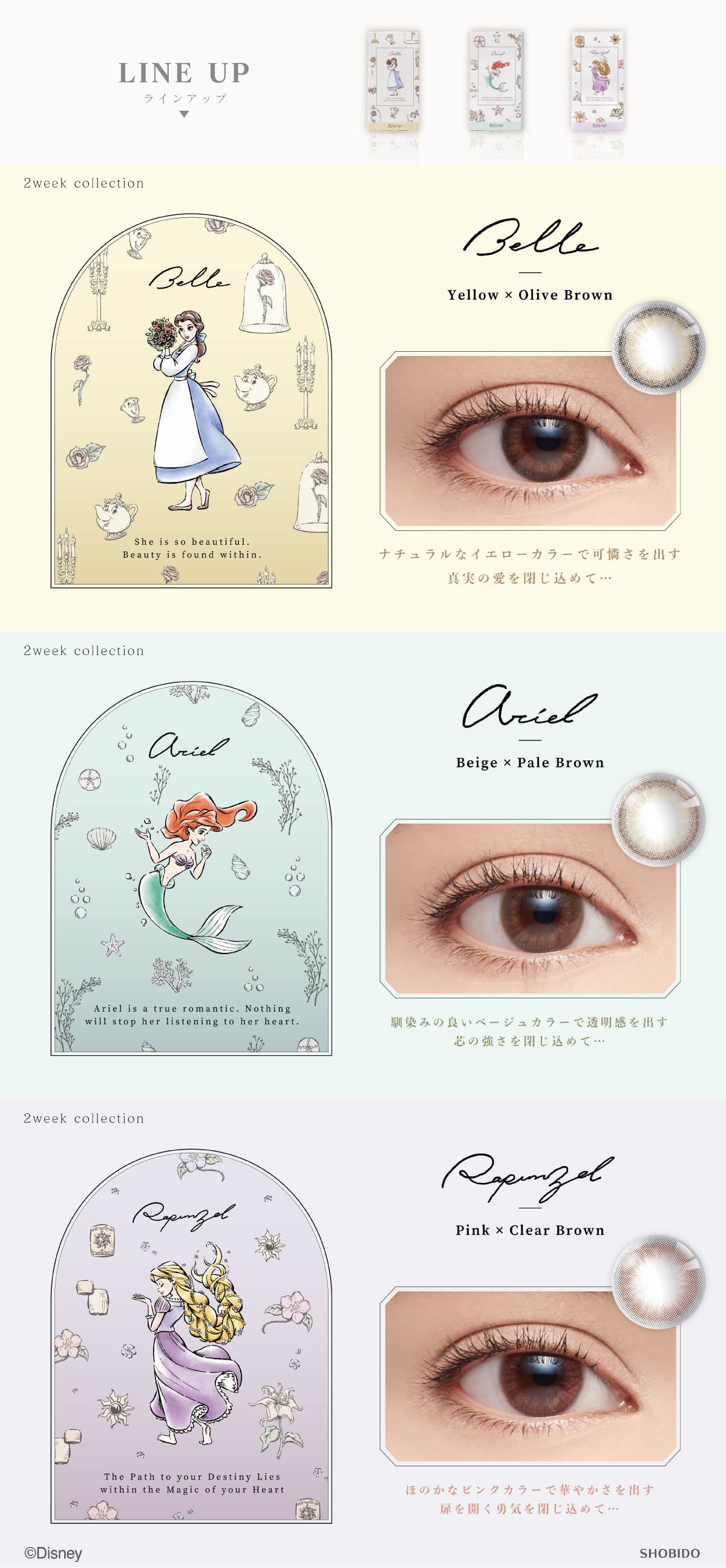 ディズニープリンセスコレクション バイ ピエナージュ (Disney Princess Collection by PienAge) 2週間 カラコン