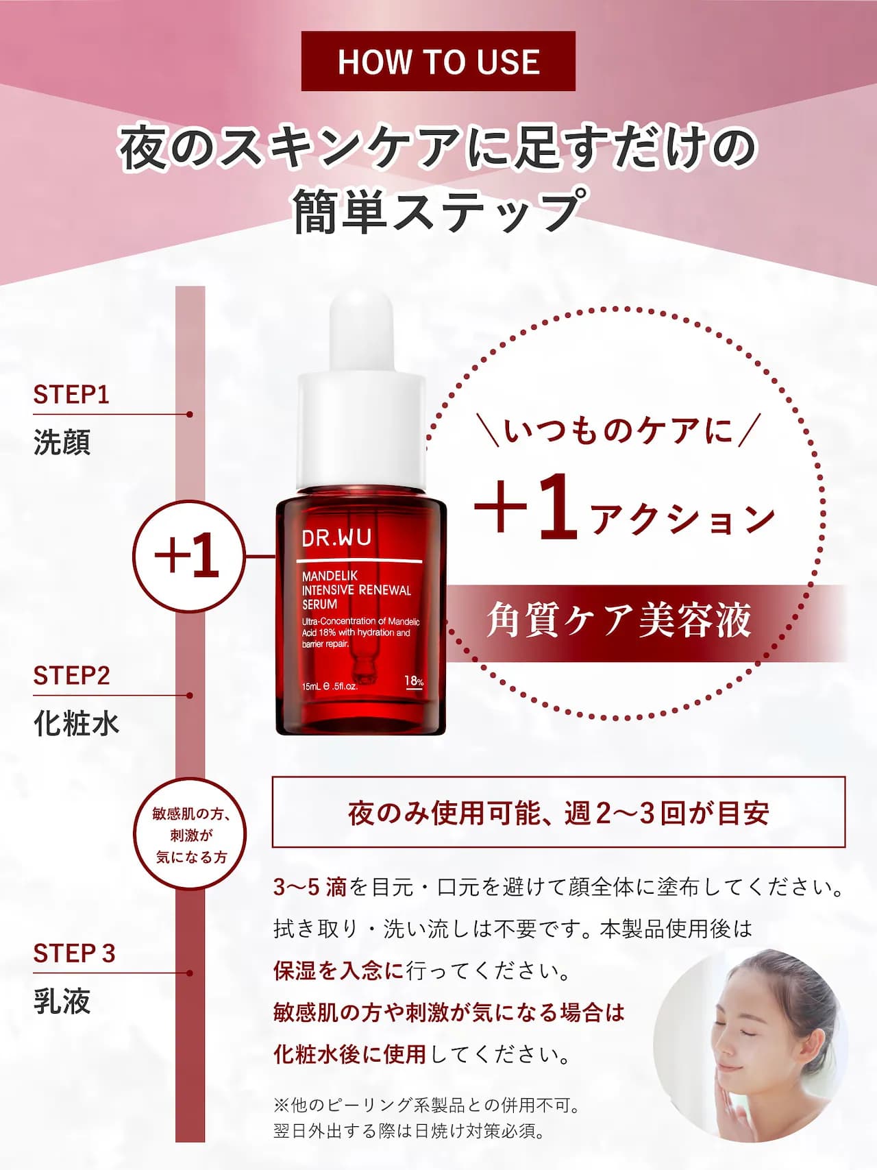 角質ケア-ドクターウーセラム-ドクターウーマンデル酸-DRWU-ドクターウー-drwu-【DR.WU(ドクター・ウー)】マンデリック インテンシブ リニューアル セラム 18％ 15ml 