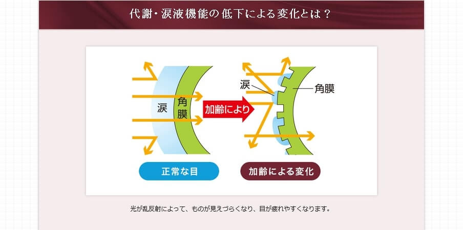 Vロートアクティブプレミアムは代謝・涙液昨日の低下による変化とは・・・