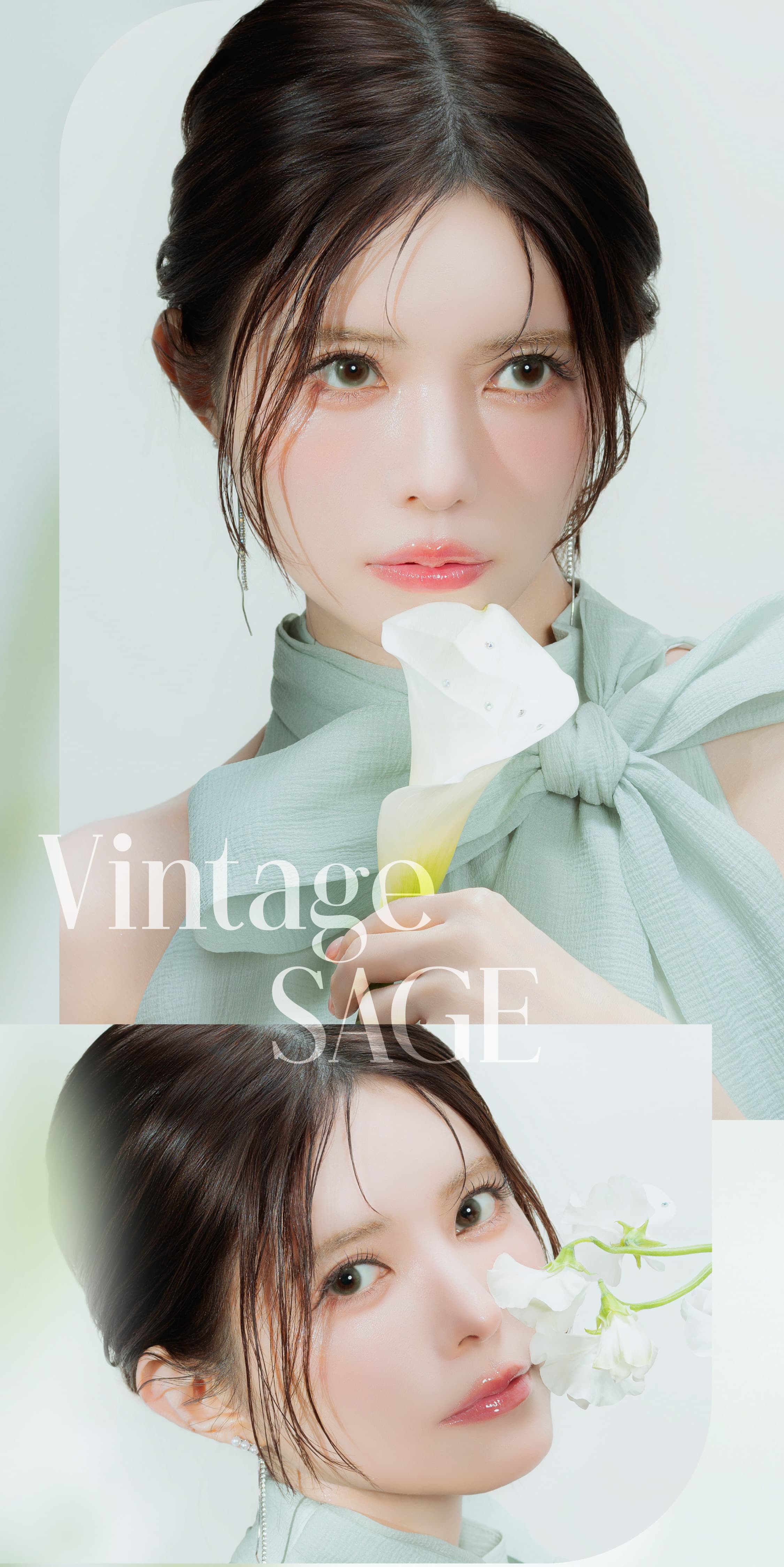 エンジェルカラーバンビヴィンテージ-益若つばさカラコン度あり度なし-バンビシリーズヴィンテージ-ヴィンテージセージ