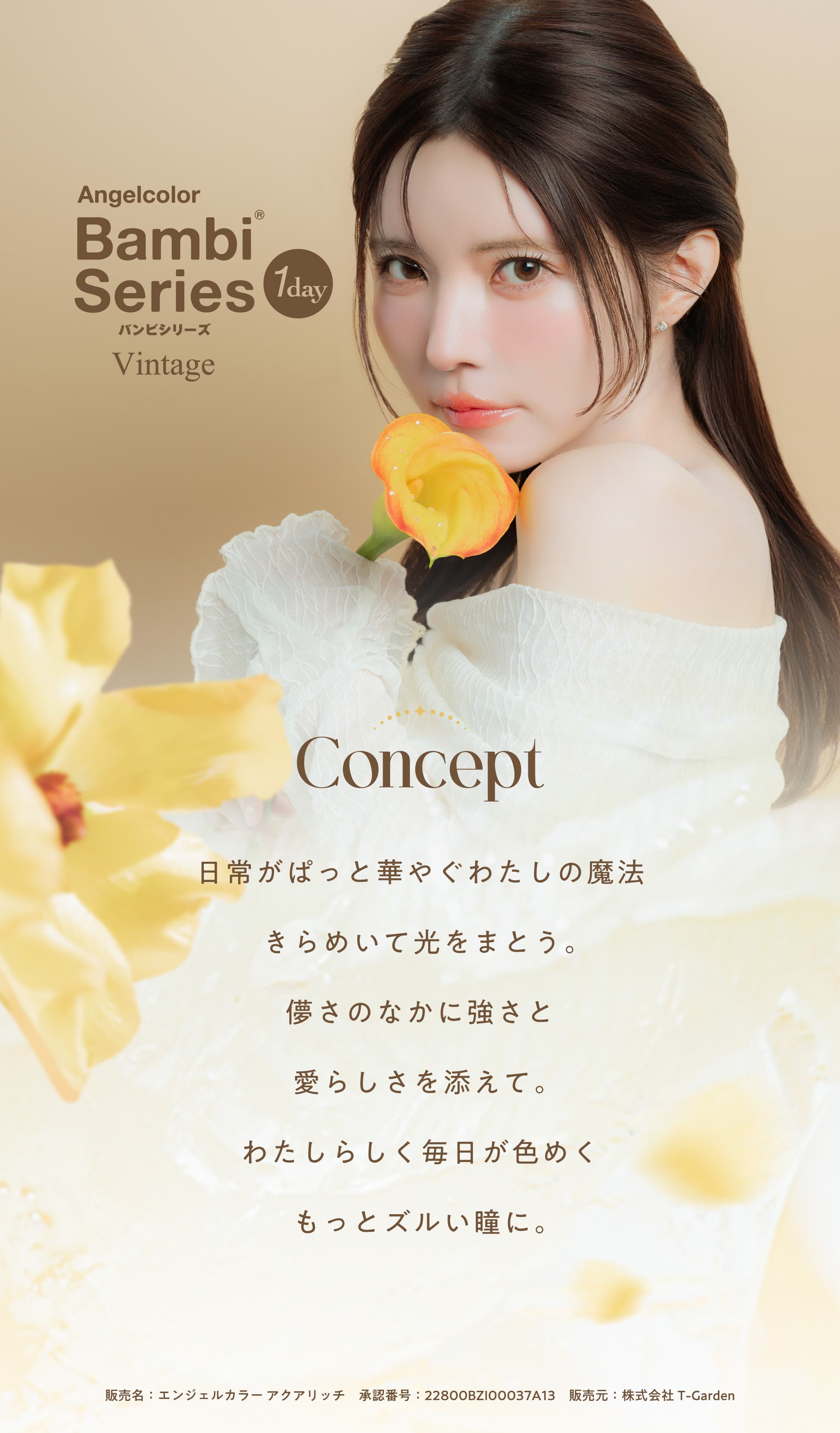 エンジェルカラーバンビヴィンテージ-益若つばさカラコン度あり度なし-バンビシリーズヴィンテージ-コンセプト