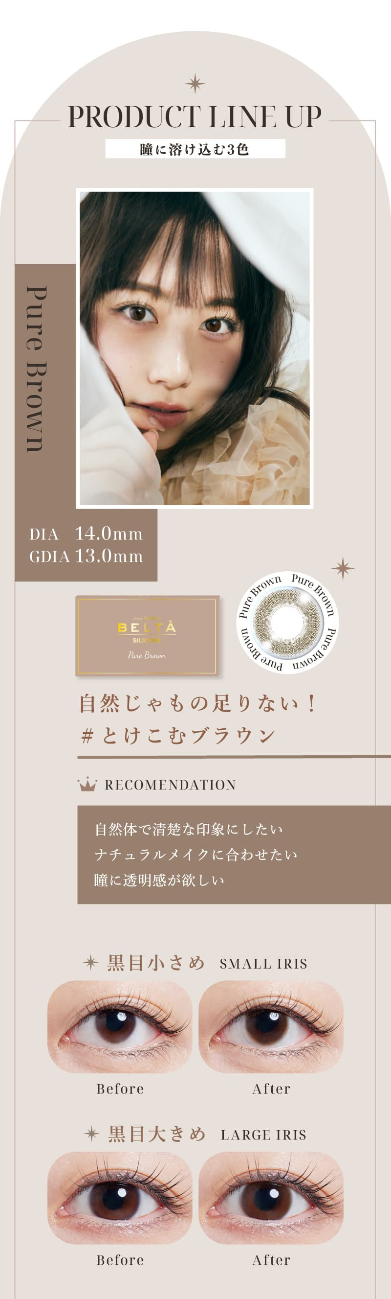 「ツーウィークリフレア～ベルタ シリコーン」ピュアブラウン詳細