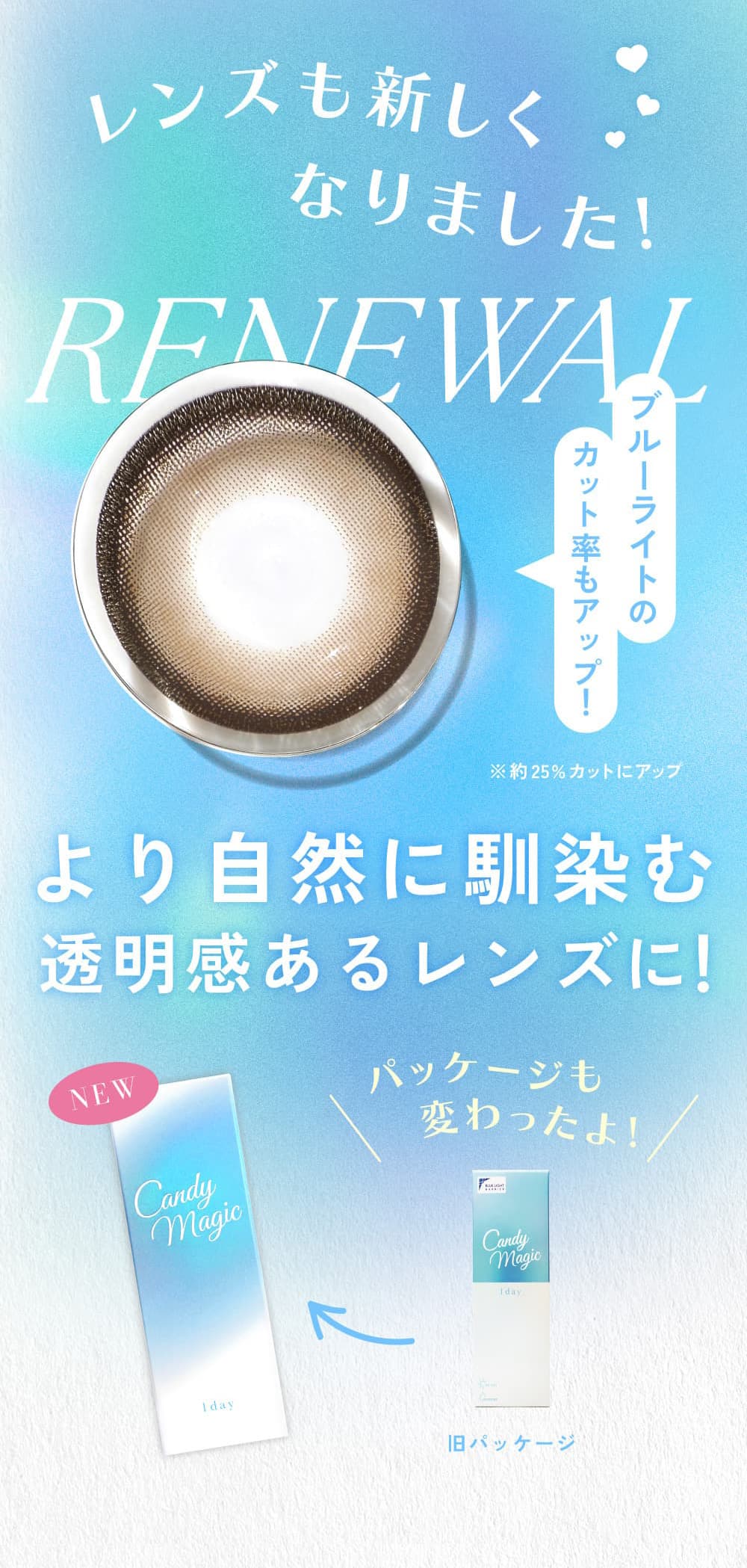 キャンディーマジックワンデーブルーライトカットがさらにリニューアル！