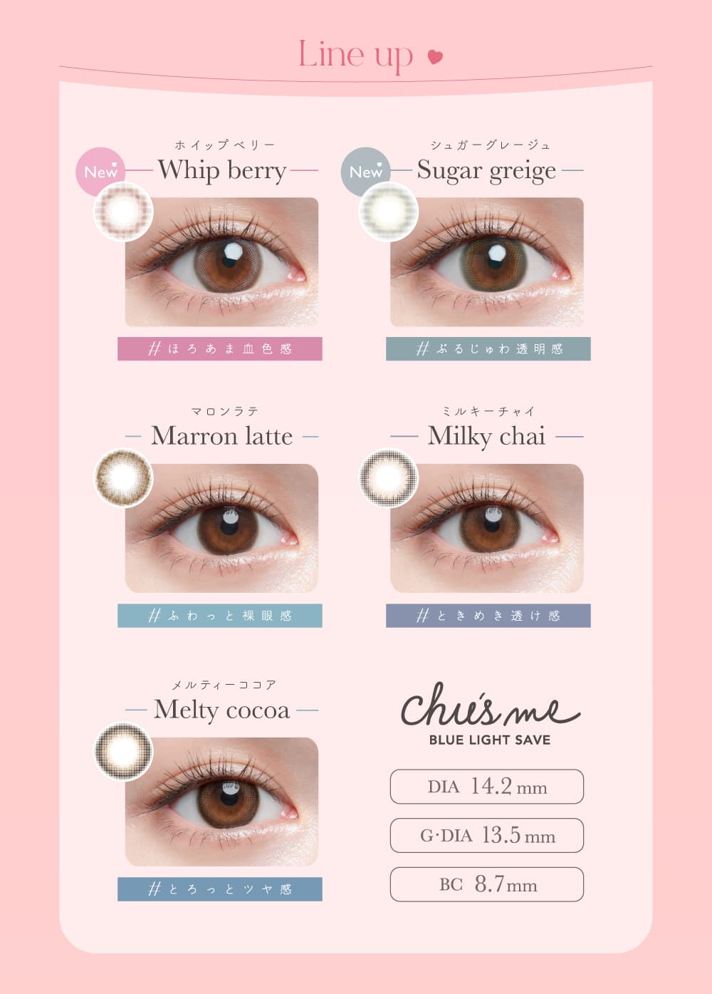チューズミーブルーライトセーブ(10枚入)のレンズラインナップ