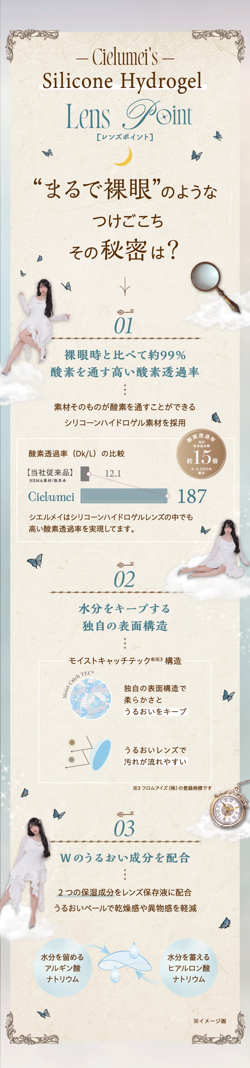 シエルメイ(Cielumei)-Mumeiプロデュースカラコン-シリコーンハイドロゲル-回らない水光カラコン