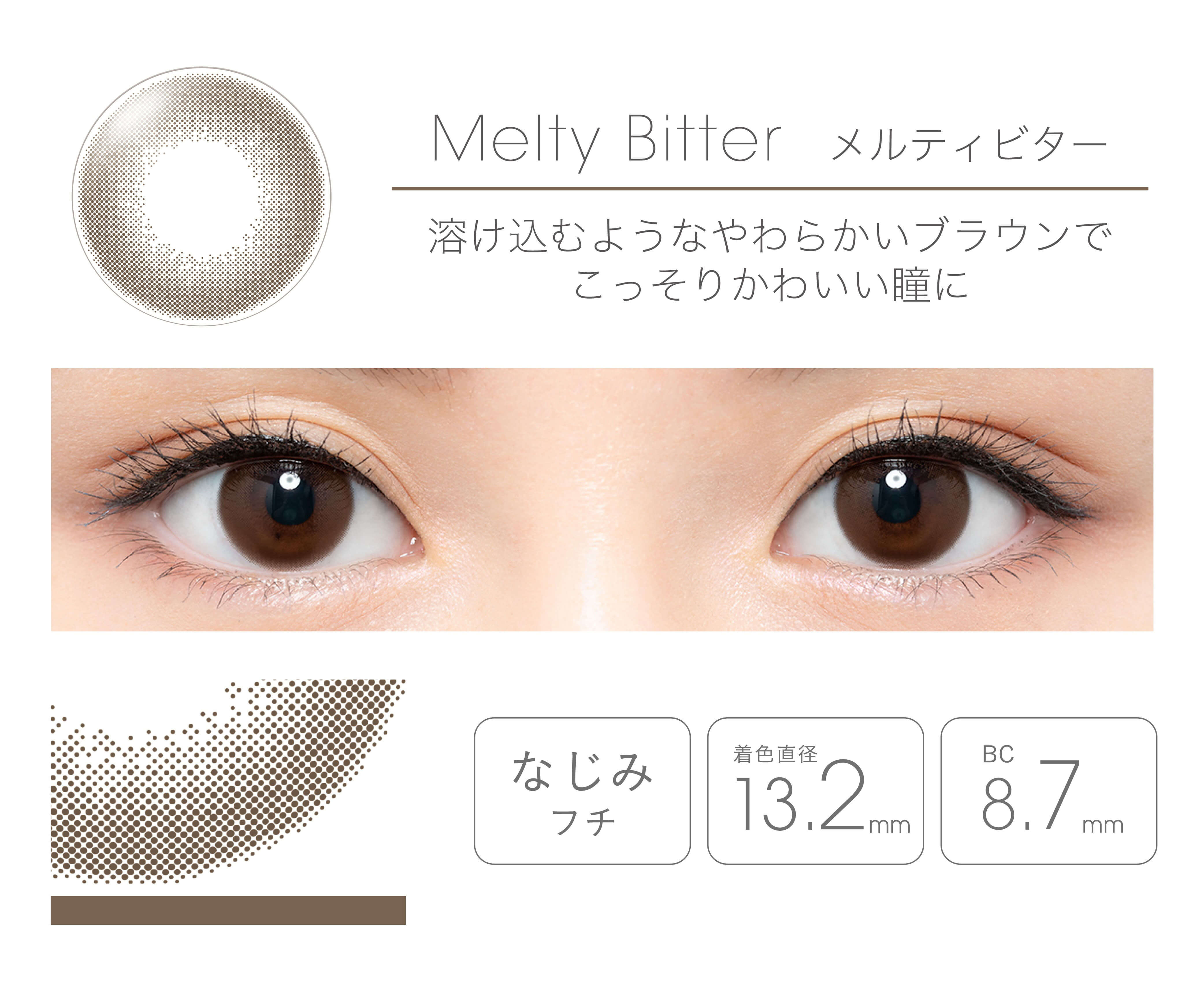 フェアリーマンスリー2枚入/度なし・度あり カラコン　メルティビター詳細・装用