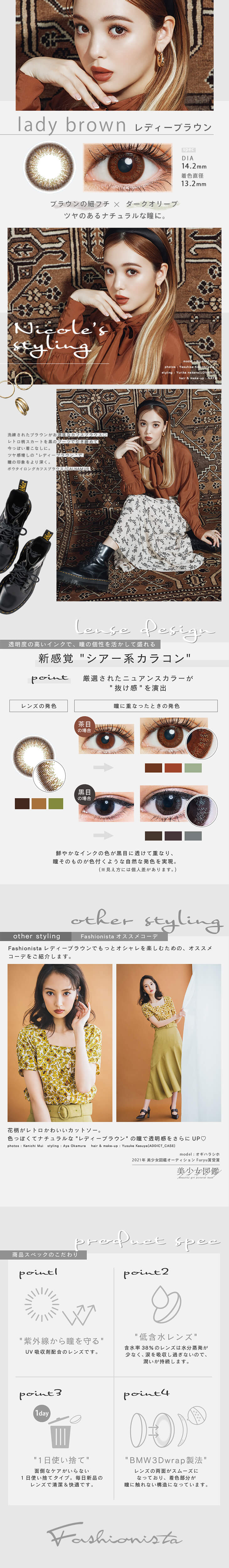 ファッショニスタワンデー UV 10枚入/度なし・度あり カラコン