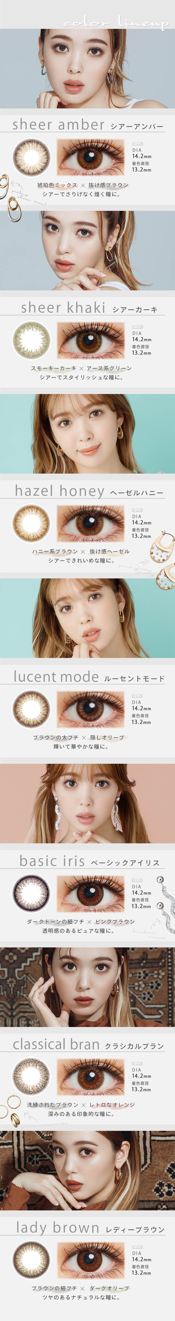 ファッショニスタワンデー UV 10枚入/度なし・度あり カラコン装着画像 