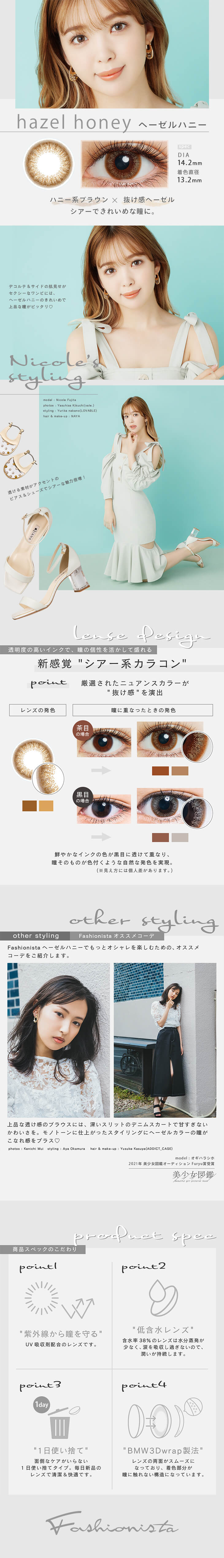 ファッショニスタワンデー UV 10枚入/度なし・度あり カラコン