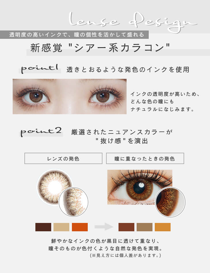 ファッショニスタワンデー UV 10枚入/度なし・度あり カラコン装着画像 