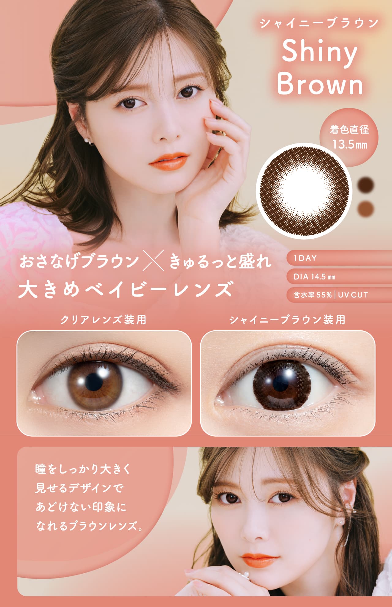 白石麻衣イメージモデルのフェリアモワンデー（feliamo）「シアーブラウン」