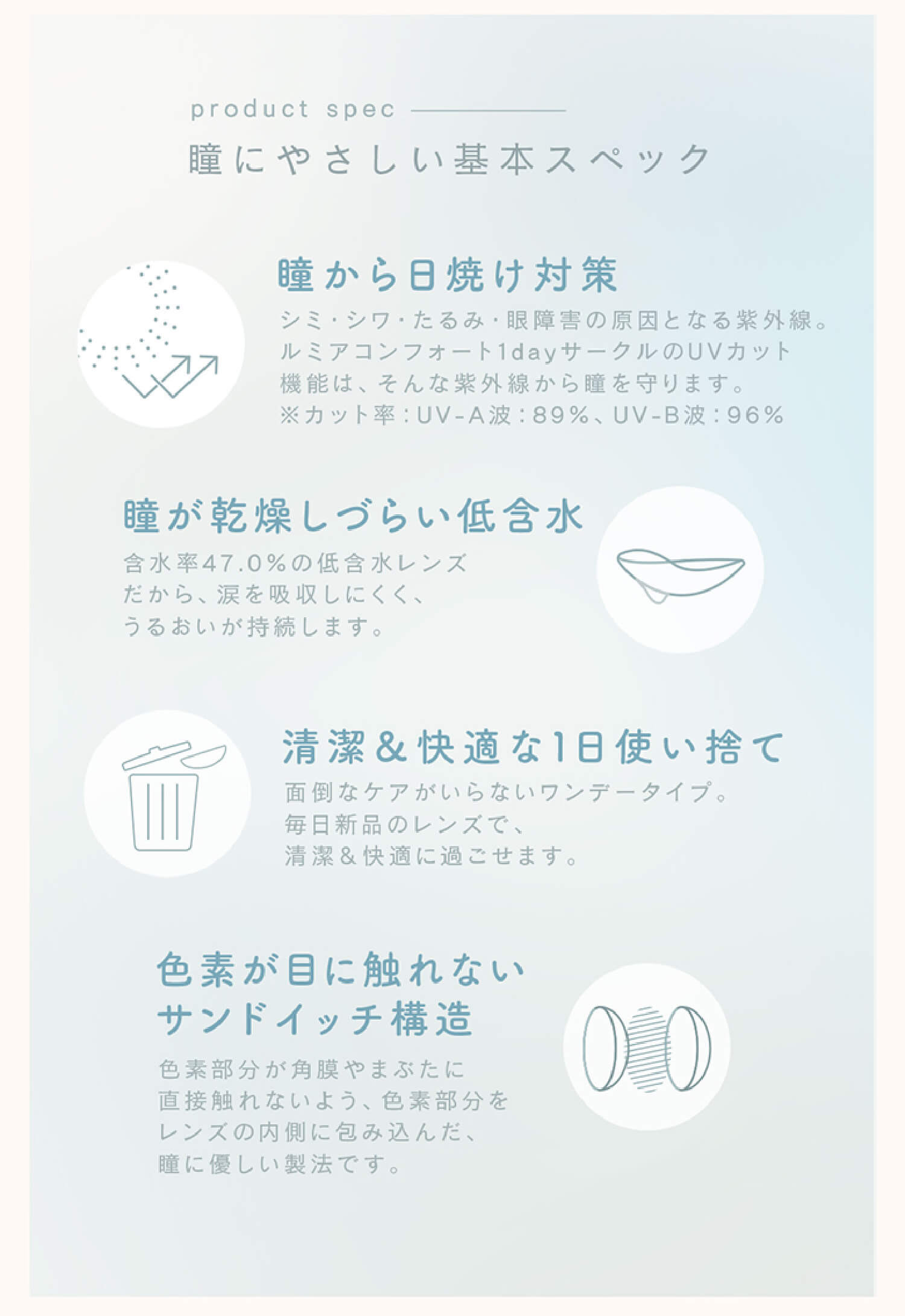 LuMia(ルミア)コンフォートワンデーサークルのレンズスペック