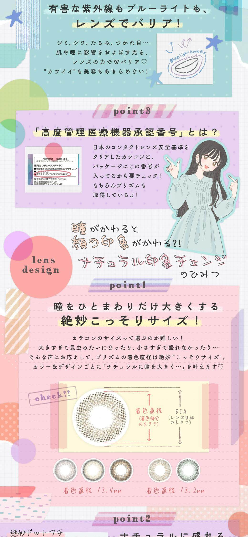 「プリ」と「盛れ」を知り尽くしたフリューだからこそできるプリ盛れデザインが特徴のPURI ism(プリズム)ワンデーカラコン 