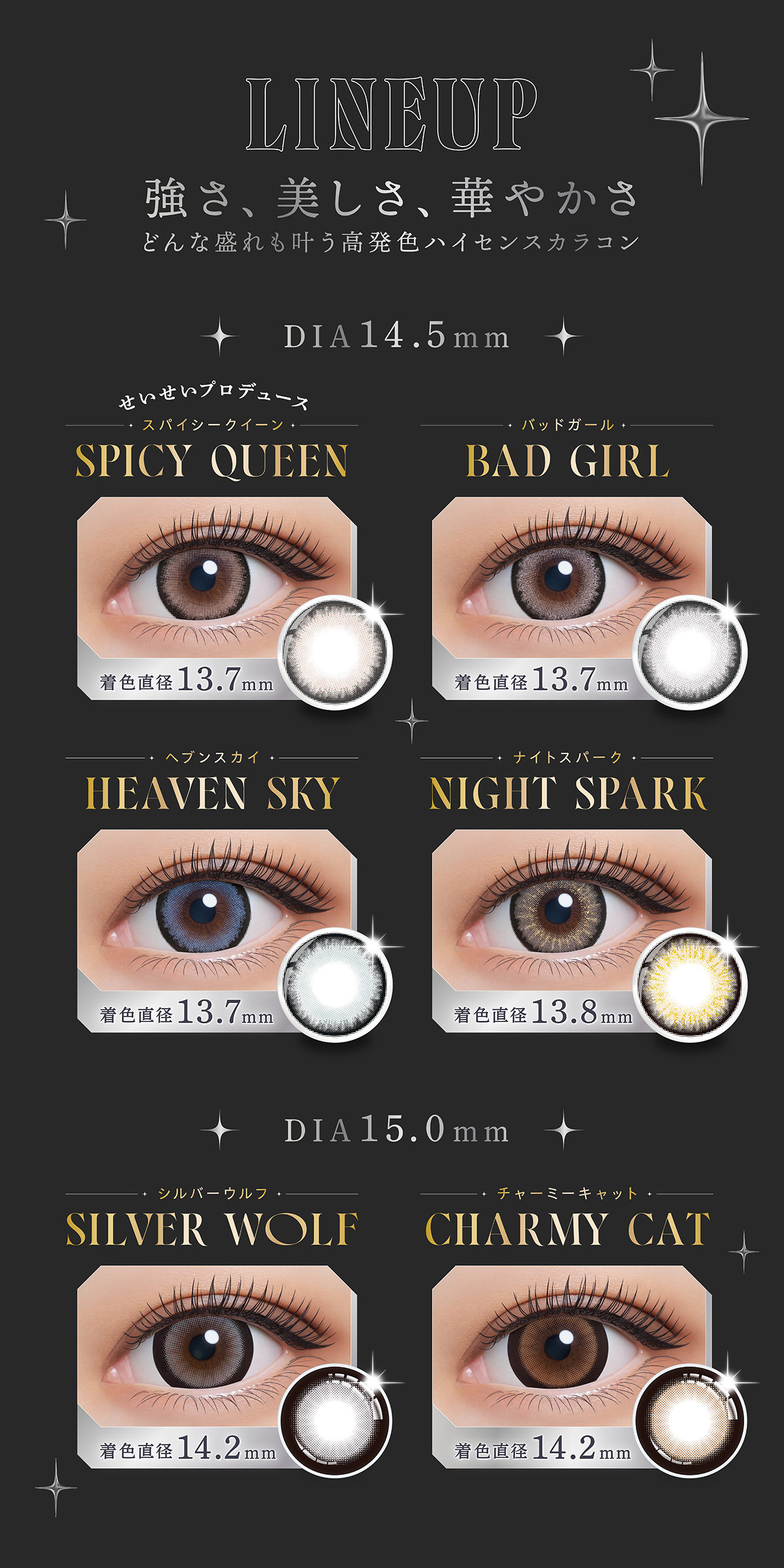 せいせい（田向 星華）プロデュース＆イメージモデルカラコンRESAY（リセイ）ラインアップ 