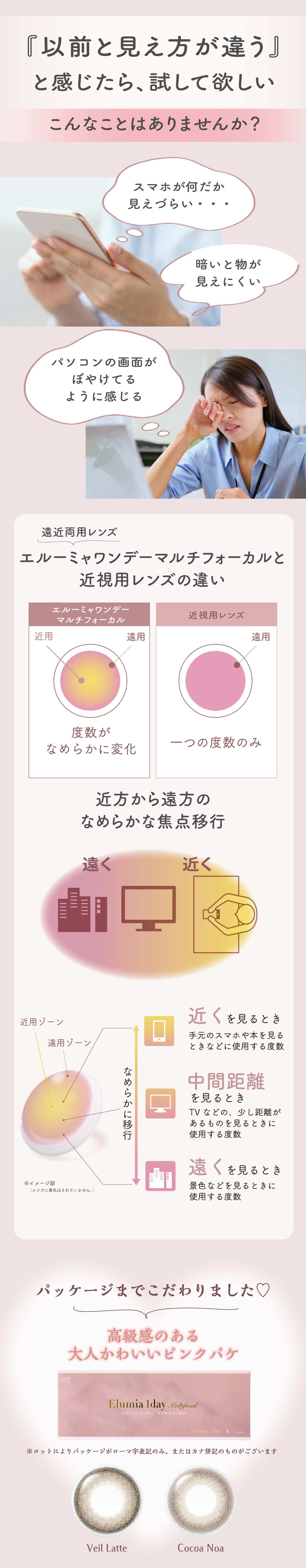 Elumia1day Multifocal（エル―ミャワンデーマルチフォーカル）-大人の女性のための遠近両用カラコン
