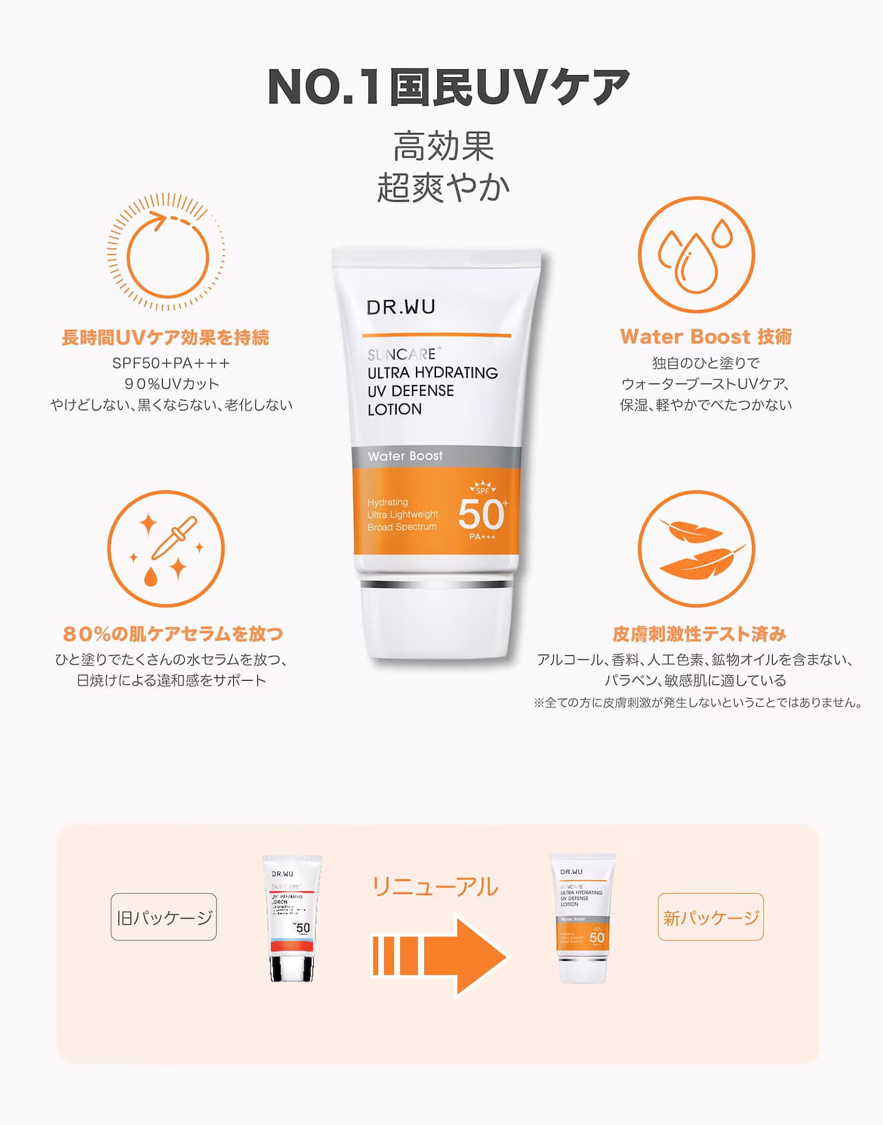 日焼け止め-サンスクリーン-ドクターウー-drwu-【DR.WU(ドクター・ウー)】ウルトラ ハイドレーティング UV ディフェンス ローション 35ml