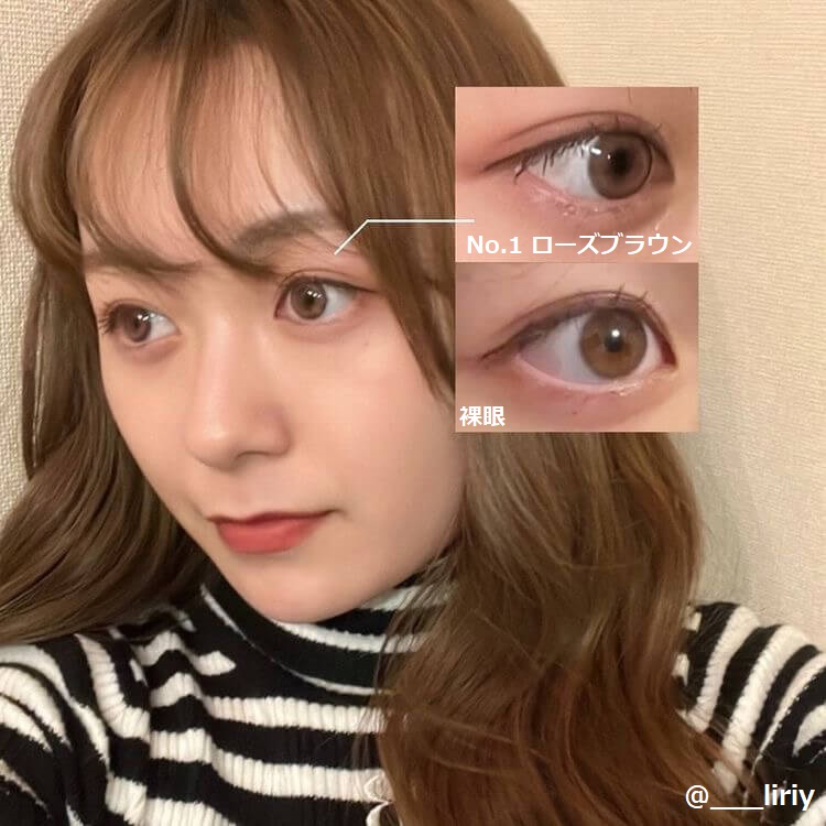 エンジェルアイズ エンジェルアイズ10枚入 の装用画像(明るめ茶目さんローズブラウン)