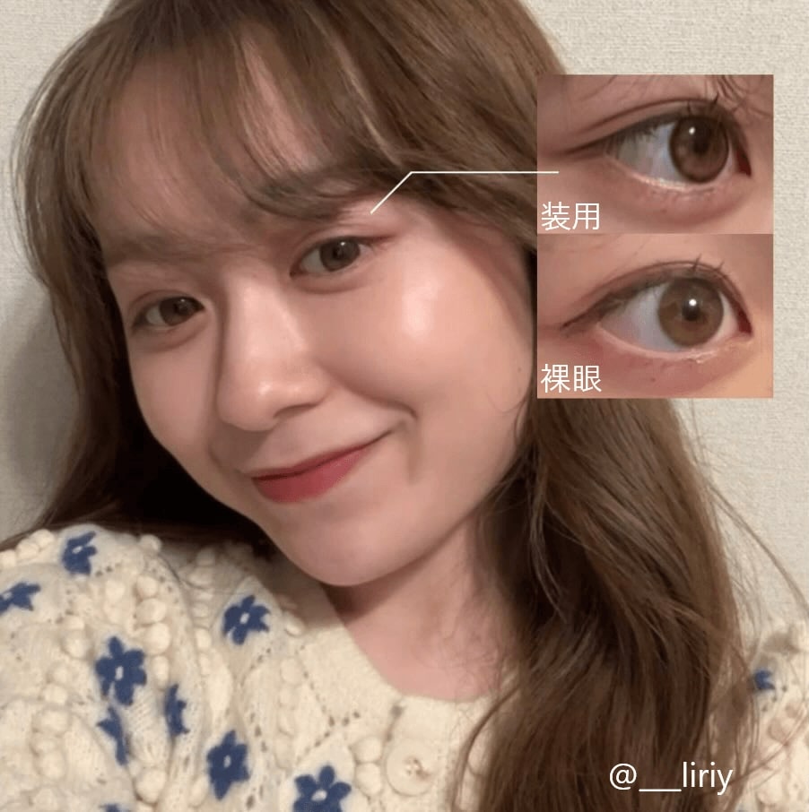 エンジェルアイズ装用画像（明るめ茶目さんアーモンドブロンズ）