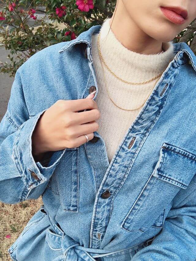 韓国レイアードネックレスcoco_i1009さん着用画像