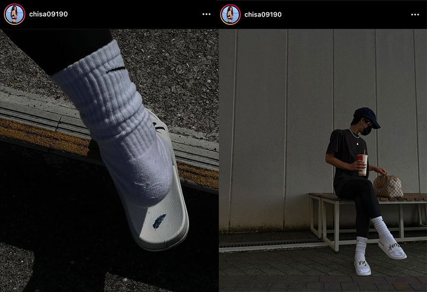 SEA BLINK ロゴスライドサンダル インスタ投稿写真