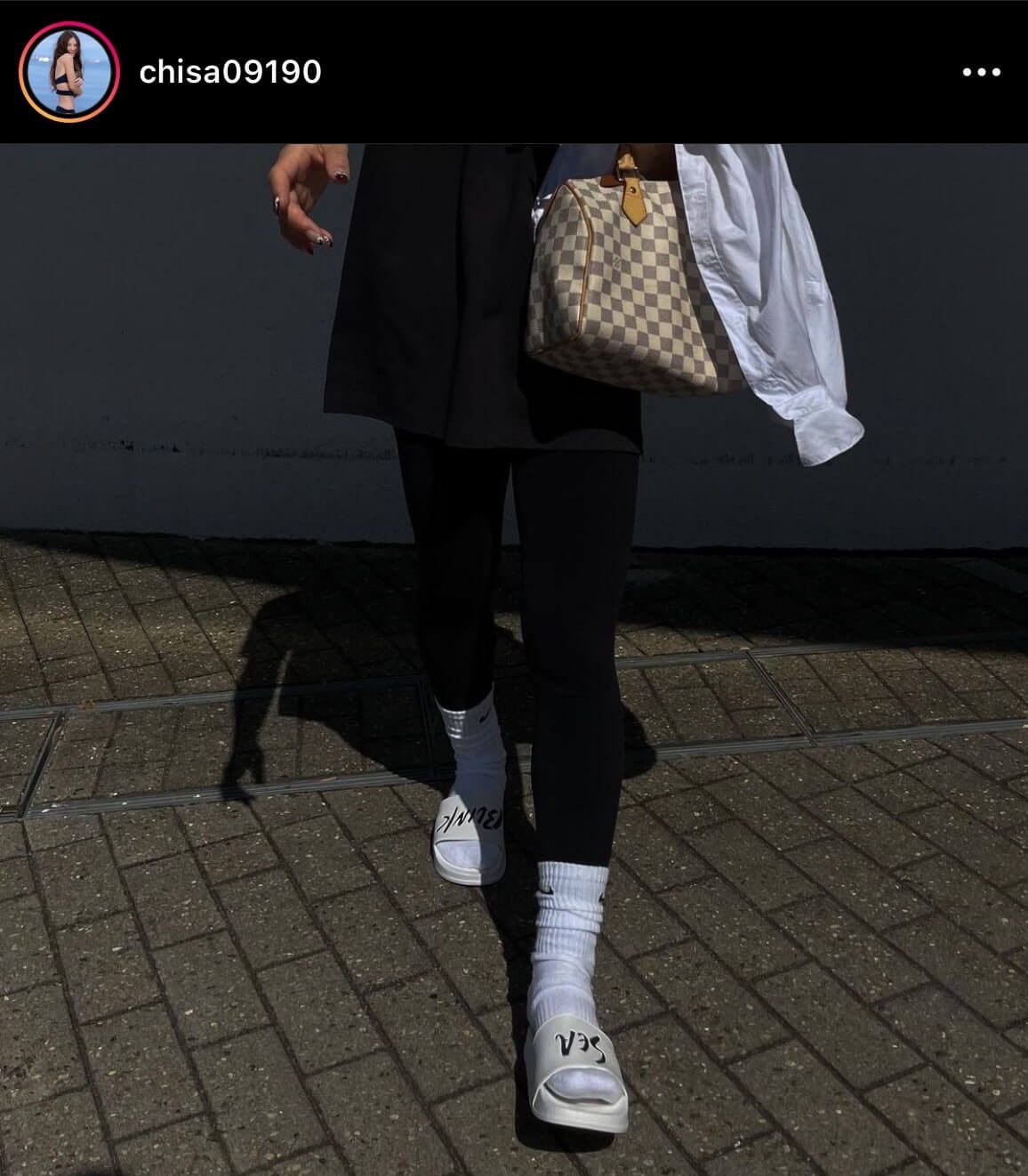 SEA BLINK ロゴスライドサンダル インスタ投稿写真