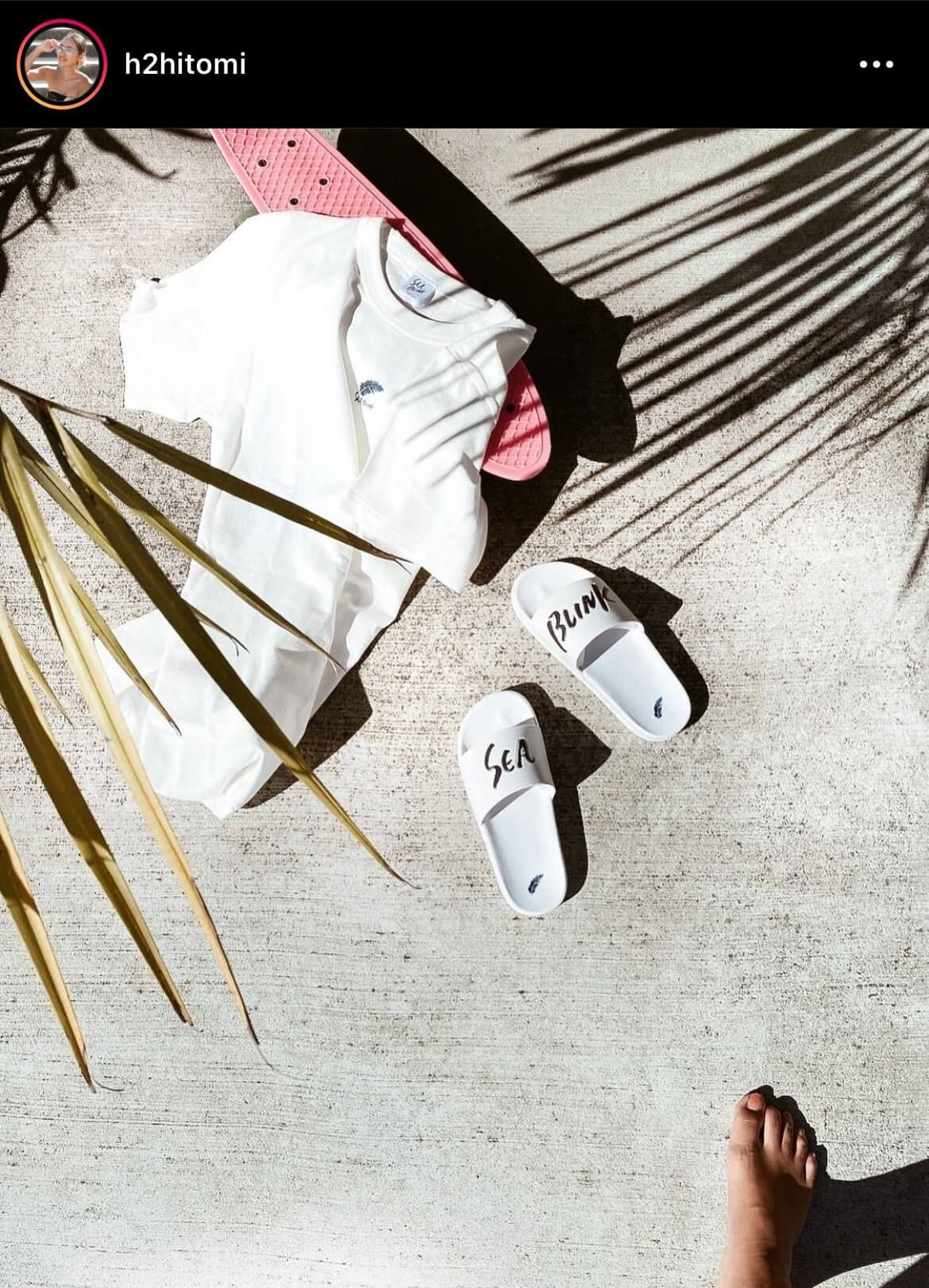 SEA BLINK ロゴスライドサンダル インスタ投稿写真
