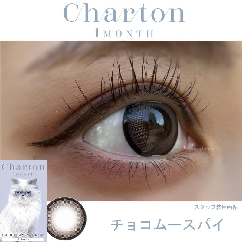 シャルトンワンマンス(Charton 1month)2枚入-本田紗来-ほんださら-本田紗来カラコン-Rayモデル-20代モテカラコン-女子大生カラコン-太フチカラコン-マンスリー「チョコムースパイ 」レポ