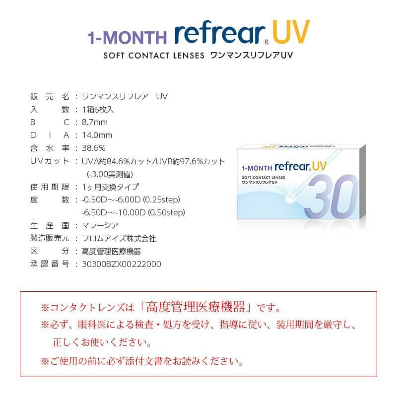ワンマンスリフレア(1month Refrear)6枚入商品説明3