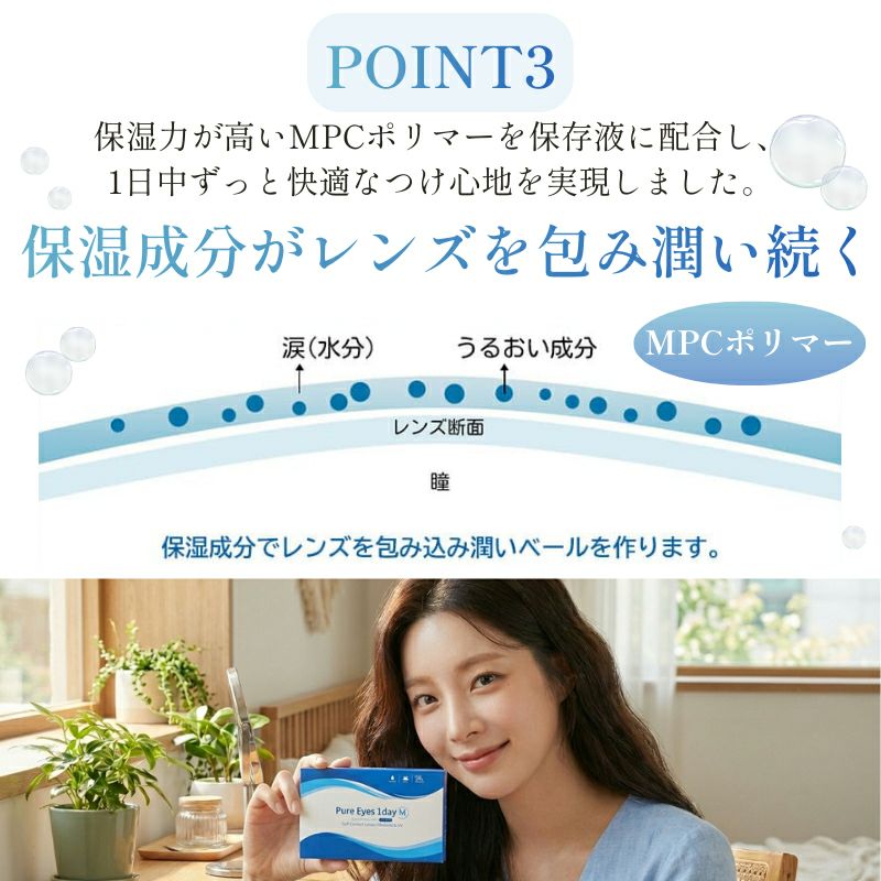 ピュアアイズワンデー M 30枚入-クリアレンズ-コンタクトレンズ-高含水レンズ