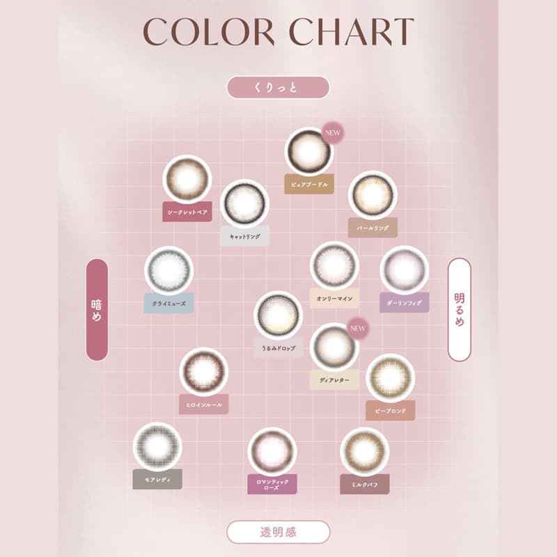 メロット(melotte)10枚入[ロマンティックローズ] カラーチャート