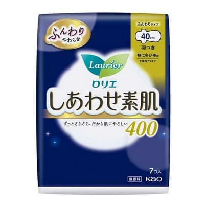 ロリエ しあわせ素肌 超スリム特に多い夜用　羽つきナプキン (40cm×7枚入) 
