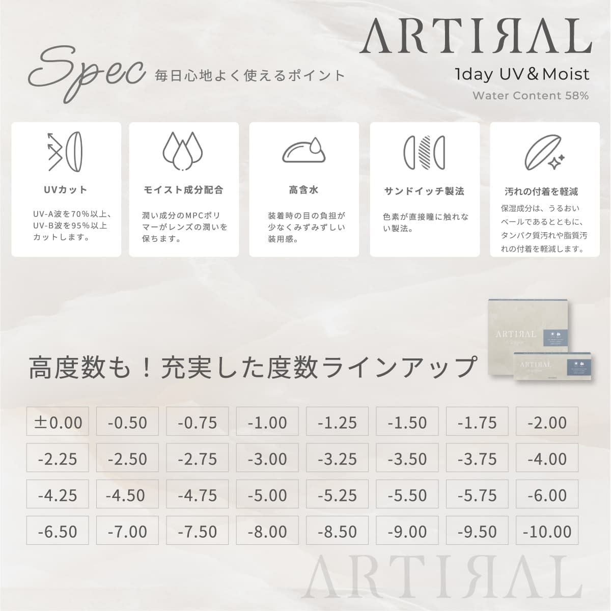アーティラル UV＆モイスト《高含水58％》30枚入【オークル】大人の