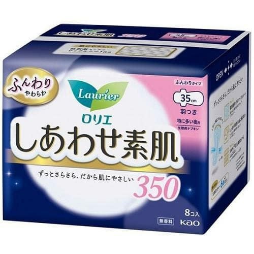 ロリエ しあわせ素肌 特に多い夜用　羽つきナプキン (35cm×8枚入)