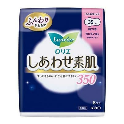ロリエ しあわせ素肌 特に多い夜用　羽つきナプキン (35cm×8枚入)