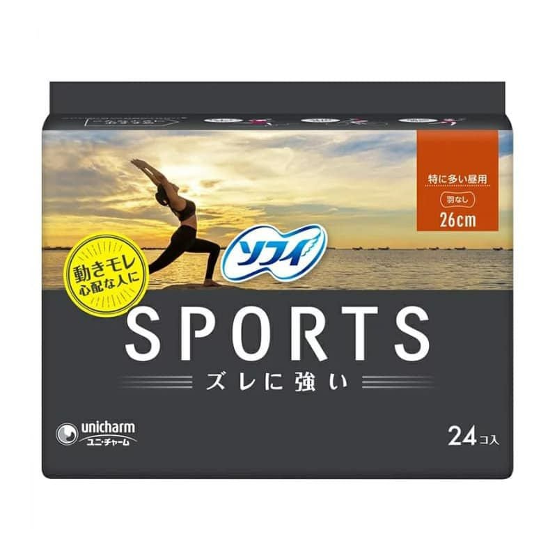 ソフィ SPORTSズレに強い 特に多い昼用 羽なし (26cm×24枚