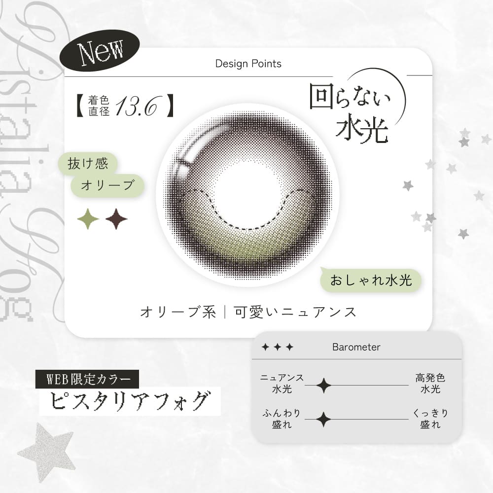 リアリア (RIARIA 1day) 10枚入[ピスタリアフォグ]-回らない水光カラコン-米澤りあプロデュースカラコン